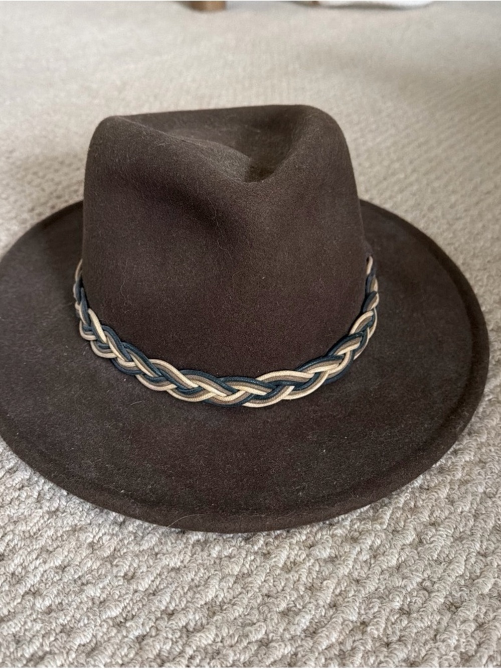 Scala Dark Brown Felt Fedora with Subtle Trim